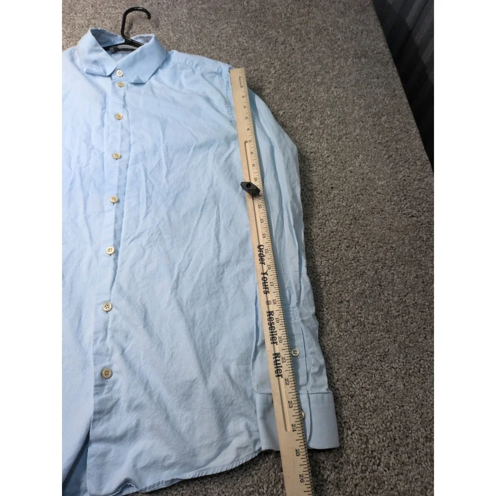 Gucci Uniform Mens Light Blue Oxford Button Down Shirt Size 15.75 40 Long Sleeve